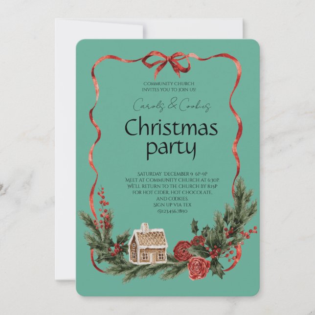 Convites Elegant Festive Christmas Party (Frente)