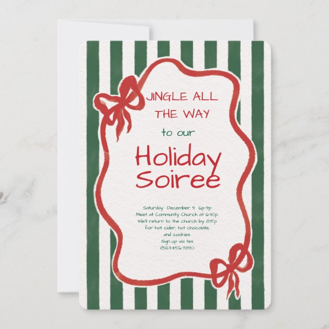 Convites Elegant Festive Christmas Party Invitation (Frente)