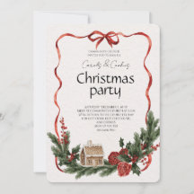 Elegant Festive Christmas Party Invitation