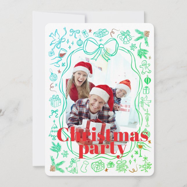Convites Elegant Festive Christmas Party Invitation (Frente)
