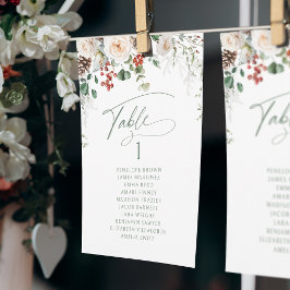 Convites Elegant Festive Floral table number seating chart