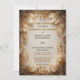 Convites Elegant Flora Design Wedding Invitation