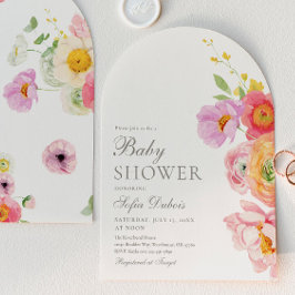 Convites Elegant Floral Arch Baby Shower Invitation