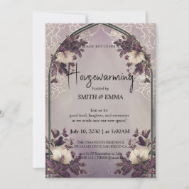 Convites Elegant Floral Arch Housewarming Invitation with S