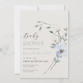 Convites Elegant Floral Baby Shower Invitation Customizable