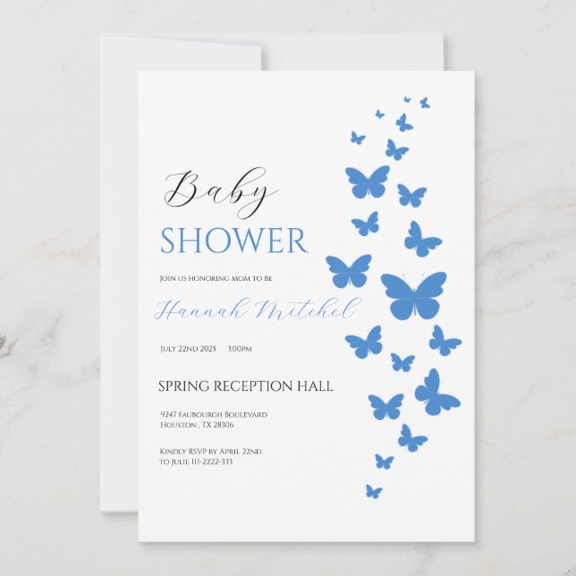 Convites Elegant Floral Baby Shower Invitation Customizable (Frente)
