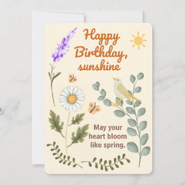 Convites Elegant Floral Birthday - Pastel Garden Theme Card