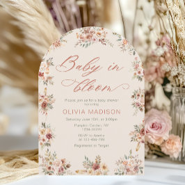 Convites Elegant Floral Boho Baby Shower