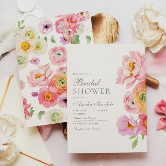 Convites Elegant Floral Bridal Shower Invitation (Criador carregado)
