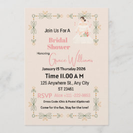 Convites Elegant Floral Bridal Shower Invitation | Customiz