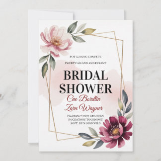 Convites Elegant Floral Bridal Shower Invitation | Modern 