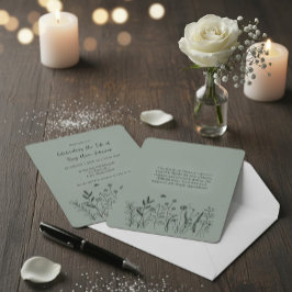 Convites Elegant Floral "Celebrating the Life" Funeral