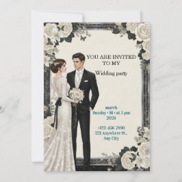Convites Elegant Floral Garden Custom Wedding Invitation