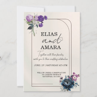 Convites Elegant Floral Geometric Wedding Invitation