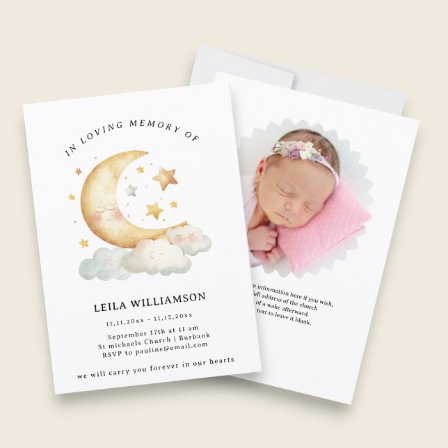 Convites Elegant Floral Memorial Announcement (Criador carregado)