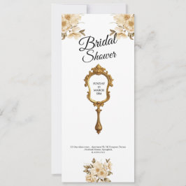 Convites elegant floral mirror bridal shower invitation