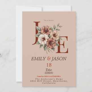 Convites Elegant Floral Monogram Invitation