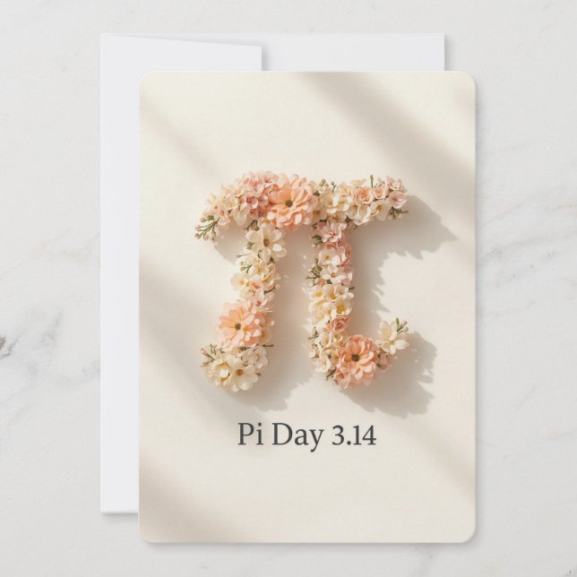 Convites Elegant Floral Pi Day Invitation (Frente)