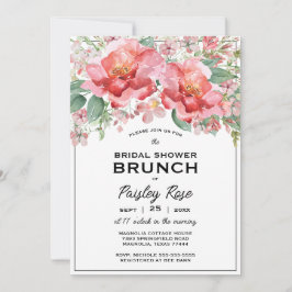 Convites Elegant Floral Pink Bridal Shower