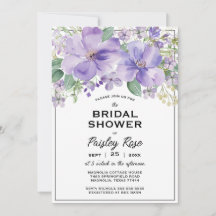 Elegant Floral Purple Bridal Shower