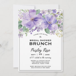 Convites Elegant Floral Purple Bridal Shower