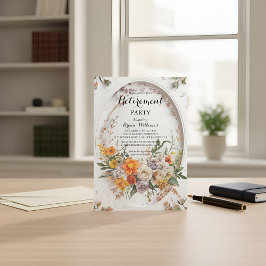 Convites Elegant Floral Retirement Party Invitation | Soft 