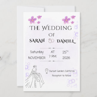 Convites Elegant Floral Wedding Invitaion