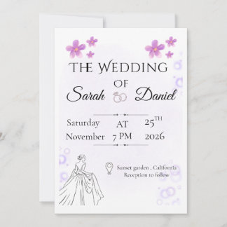 Convites Elegant Floral Wedding Invitaion Invitation