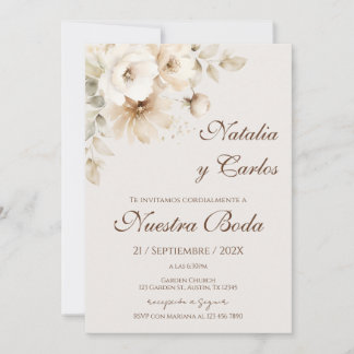 Convites Elegant Floral Wedding Invitation