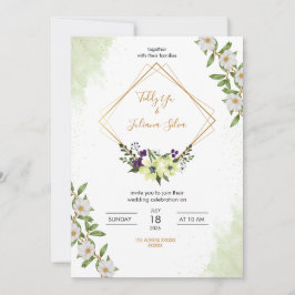 Convites Elegant Floral Wedding Invitation