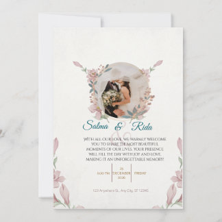 Convites Elegant Floral Wedding Invitation