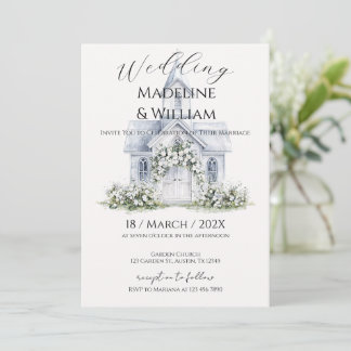 Convites Elegant Floral Wedding Invitation