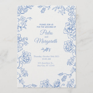 Convites Elegant Floral Wedding Invitation 