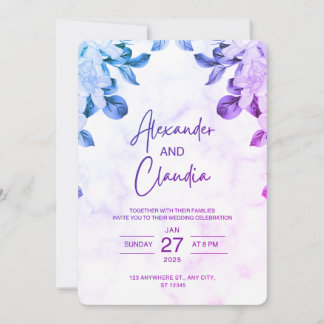 Convites Elegant Floral Wedding Invitation