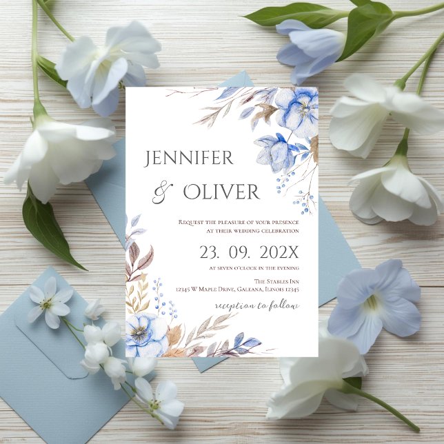Convites Elegant Floral Wedding Invitation (Criador carregado)