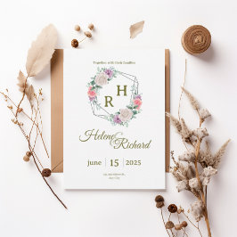 Convites Elegant Floral Wedding Invitation 