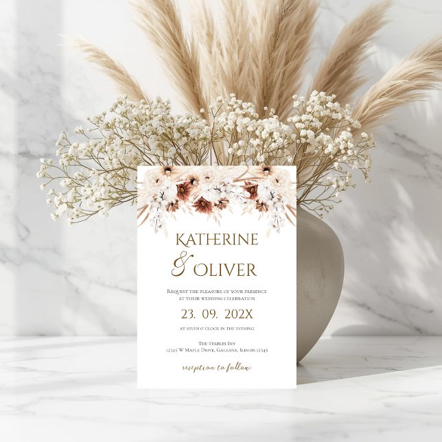 Convites Elegant Floral Wedding Invitation (Criador carregado)