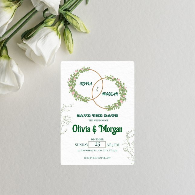 Convites Elegant Floral Wedding Invitation (Criador carregado)