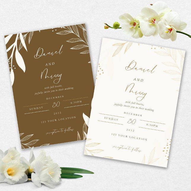Convites Elegant Floral Wedding Invitation (Criador carregado)