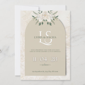 Convites Elegant Floral Wedding Invitation | Arch Design