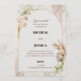 Convites Elegant Floral Wedding Invitation Card