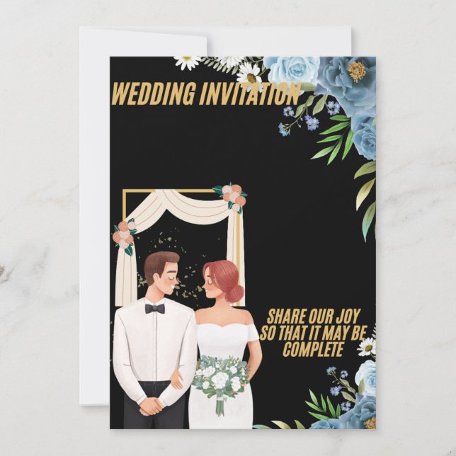 Convites Elegant Floral Wedding Invitation Card (Frente)