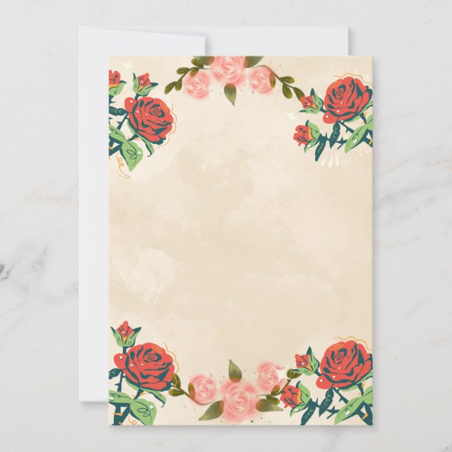 Convites Elegant Floral Wedding Invitation Card (Frente)