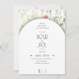 Convites Elegant Floral Wedding Invitation – Customizable W