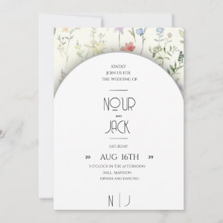Convites Elegant Floral Wedding Invitation – Customizable W