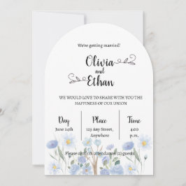 Convites Elegant Floral Wedding Invitation – Modern Arch De