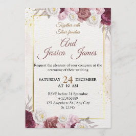 Convites Elegant Floral Wedding Invitation Modern card