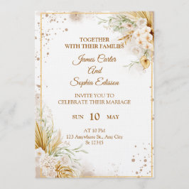 Convites Elegant Floral Wedding Invitation – Modern card