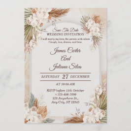 Convites Elegant Floral Wedding Invitation Modern card