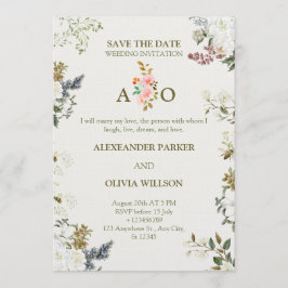 Convites Elegant Floral Wedding Invitation – Modern CARD